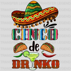 Cinco De Drinko - Cinco De Mayo DTF heat transfer - transferlegend