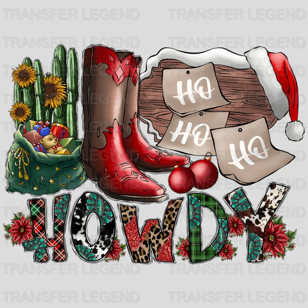 HO HO HO HOWDY Christmas Design - DTF heat transfer - transferlegend