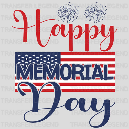 USA Flag Happy Memorial Day - Memorial Day DTF Transfer - transferlegend