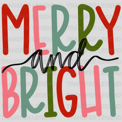 Merry and Bright Design, Christmas Design - DTF heat transfer - transferlegend