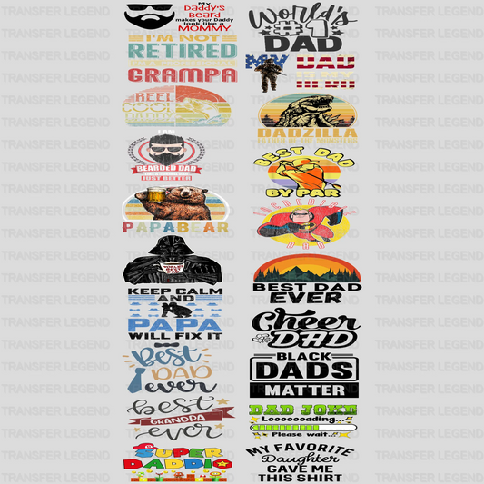 Father's Day - Premade Gang sheet - 20 PCS 10 INCH - transferlegend