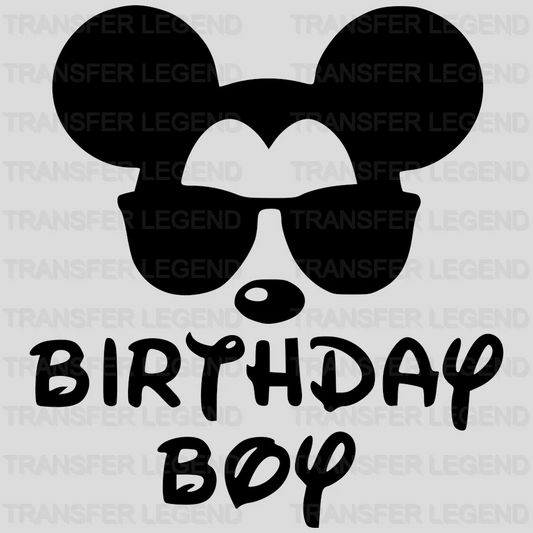 Sunglasses Mouse Birthday Boy Design - DTF heat transfer - transferlegend