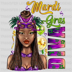 Diva Mardi Gras Design- Mardi Gras DTF heat transfer - transferlegend