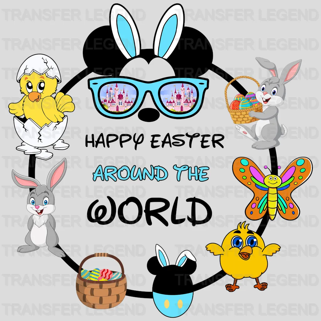 Happy Easter Around The World Mickey Design- DTF heat transfer - transferlegend