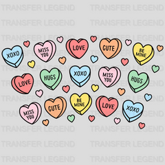 Candy Hearts Cute Conversation Hearts Design - DTF heat transfer - transferlegend