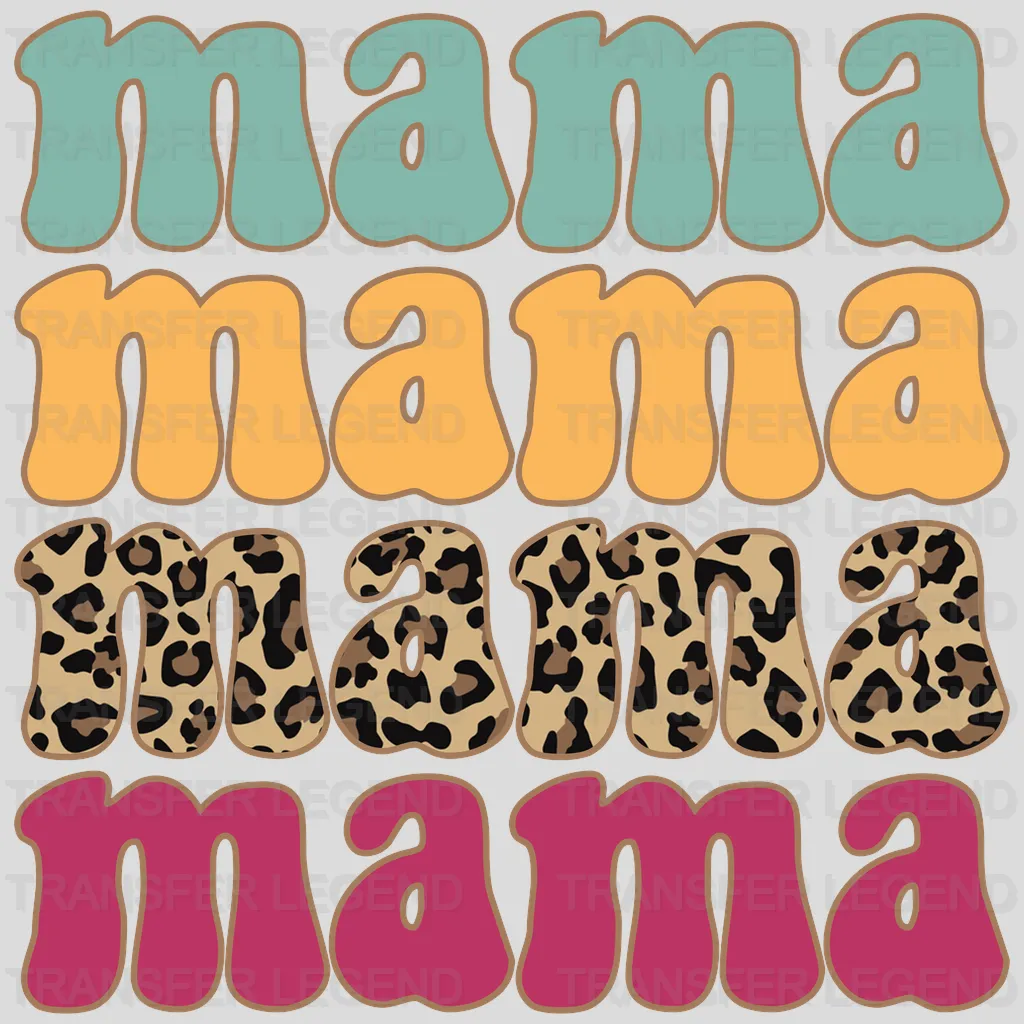 Mama Colorful Leopard Design - DTF heat transfer - transferlegend