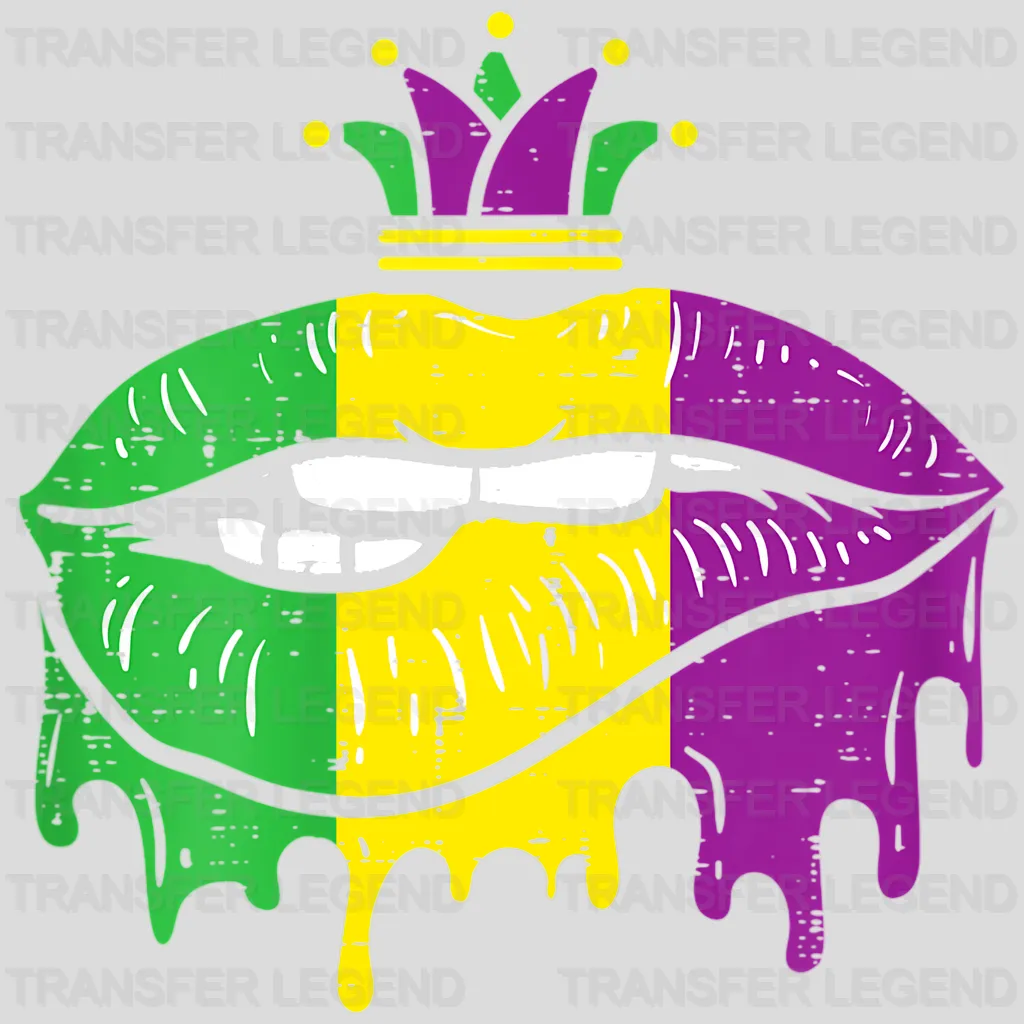 Lips Mardi Gras Design- Mardi Gras DTF heat transfer - transferlegend