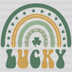 St. Patrick's Day Retro Lucky Rainbow Design - DTF heat transfer - transferlegend