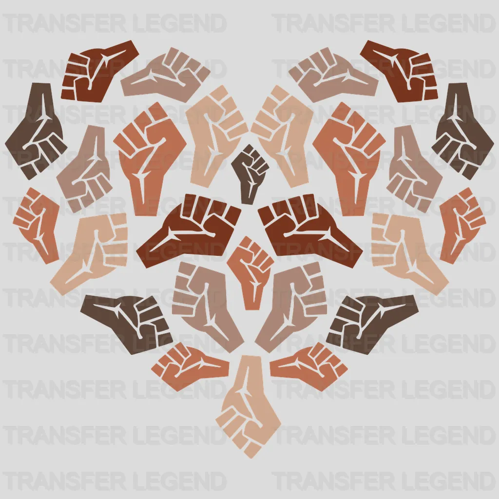 Fist Heart BLM design- DTF heat transfer - transferlegend