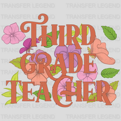 Third Grade Teacher Flower Design - DTF heat transfer - transferlegend