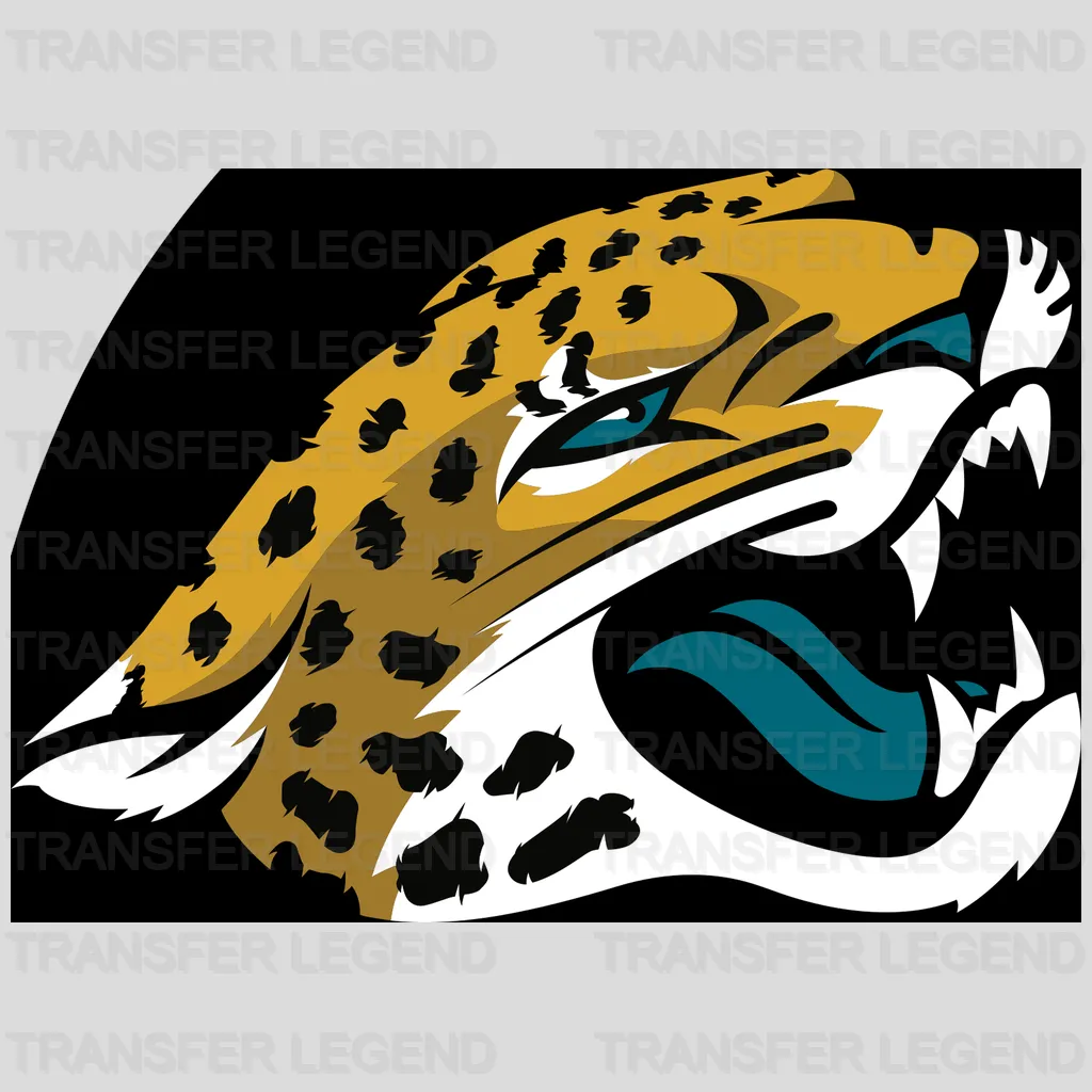 Jacksonville Jaguars Snarling Head Stylized NFL Design - DTF Heat Transfer