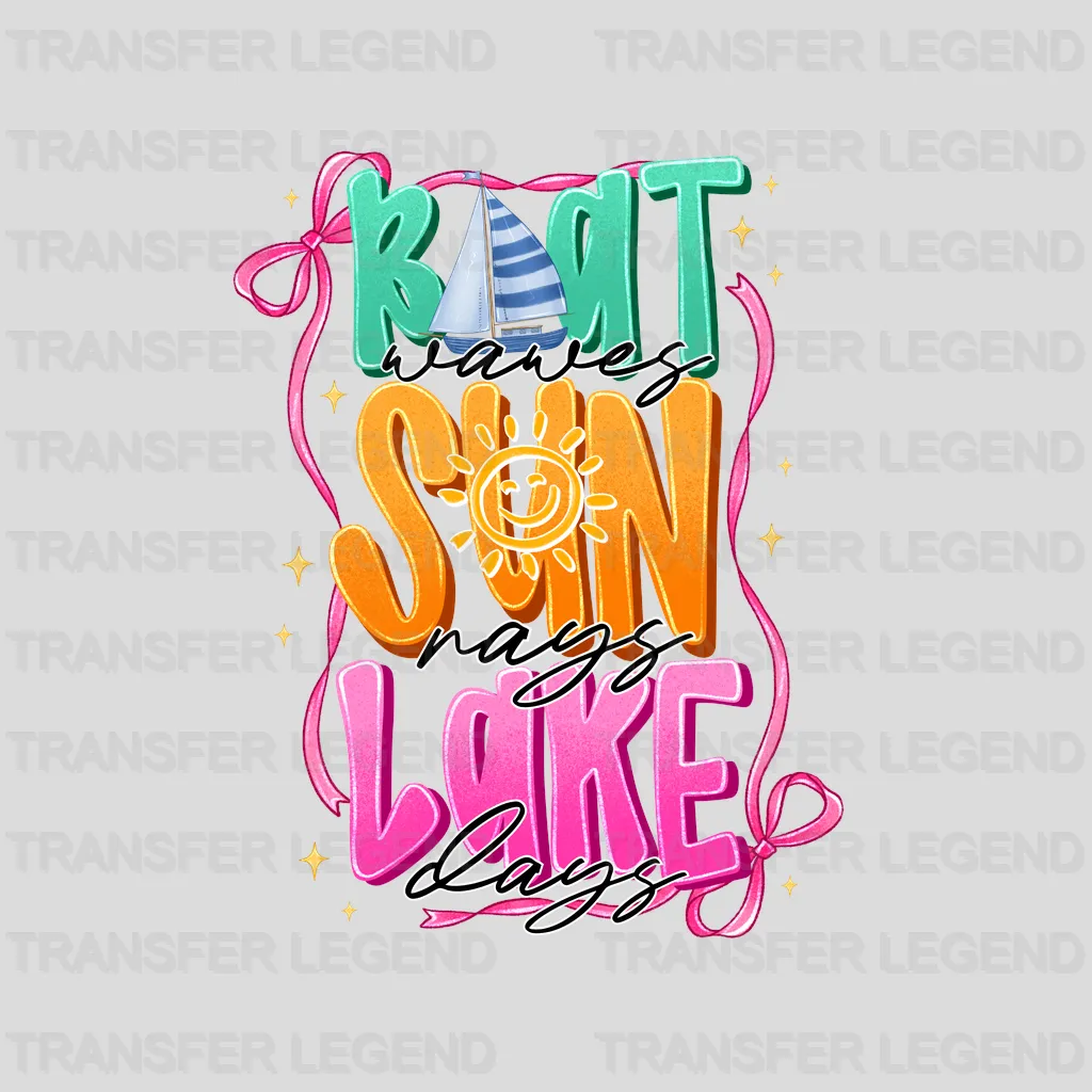 Boat Sun Lake Summer Design - DTF Heat Transfers - transferlegend