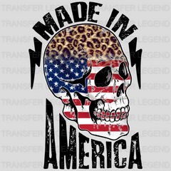 Skull On USA Flag DTF Transfer - transferlegend