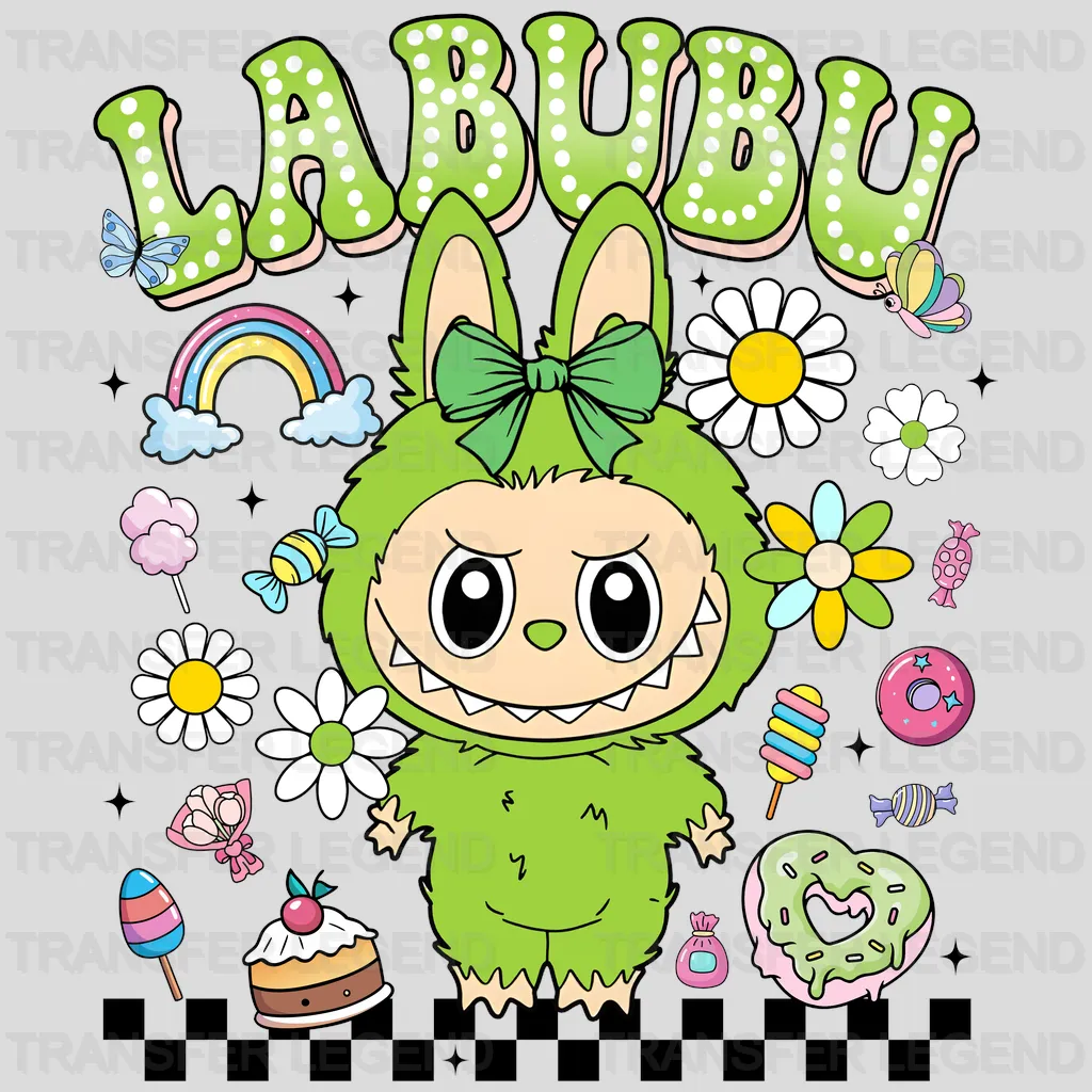 Green Time For Me Labubu Design - DTF Heat Transfers