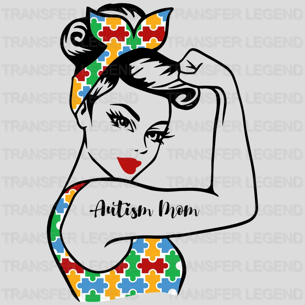 Autism Mom Autism Awareness Design - DTF heat transfer - transferlegend