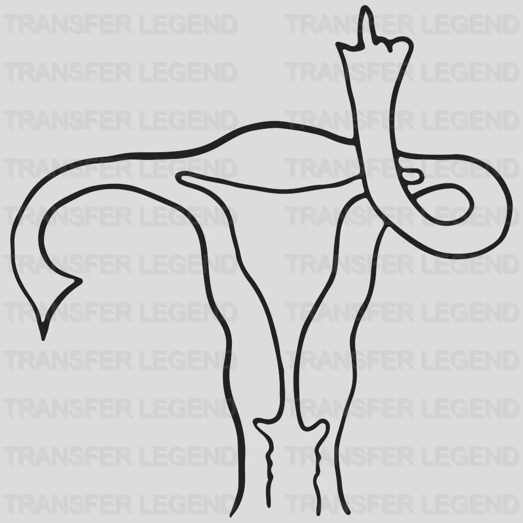 Middle Finger Uterus Design - DTF heat transfer - transferlegend