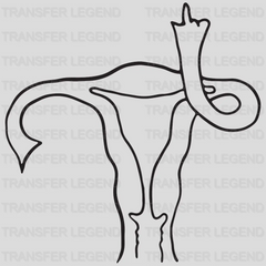 Middle Finger Uterus Design - DTF heat transfer - transferlegend