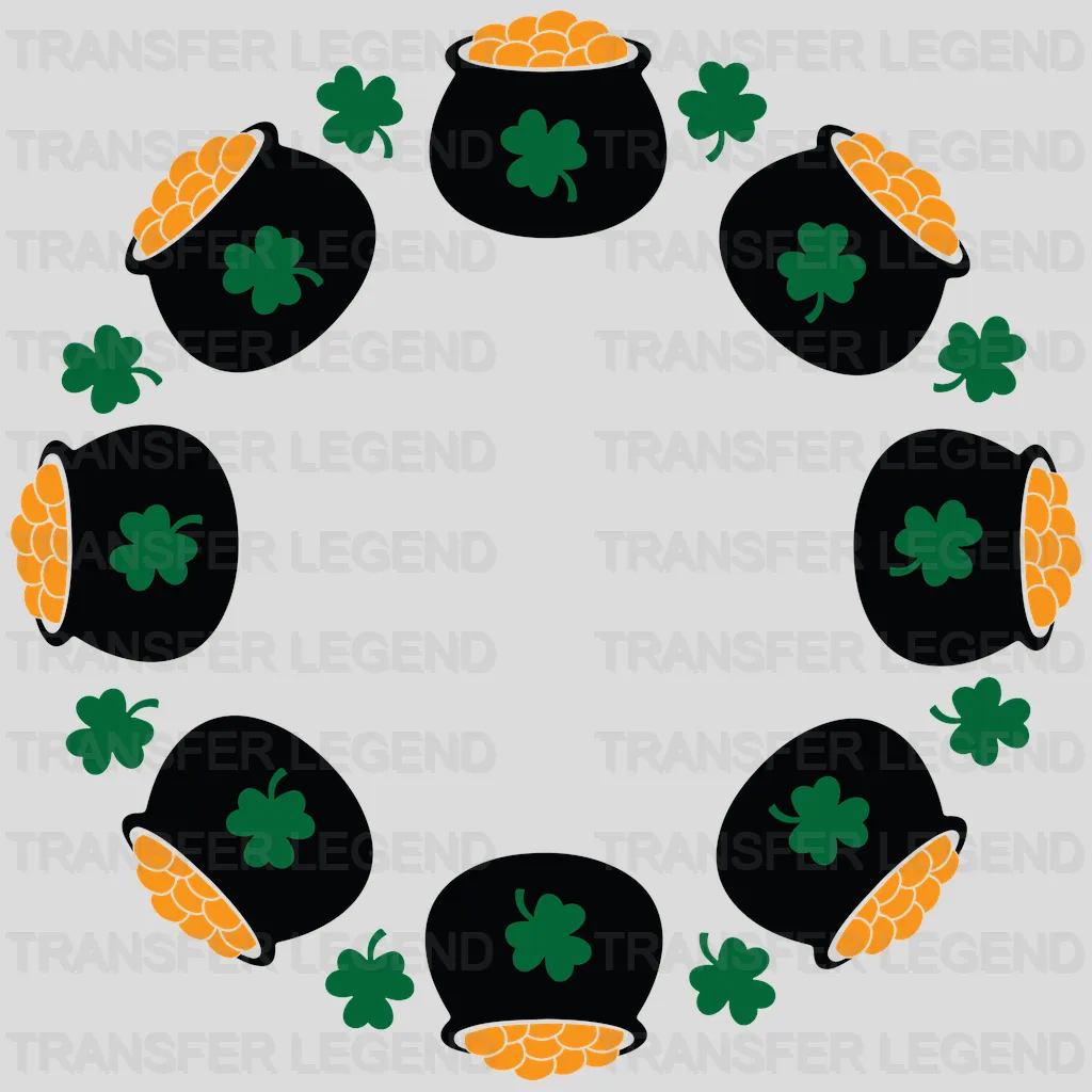 Pot Of Gold Circle St. Patrick's Day Design - DTF heat transfer - transferlegend