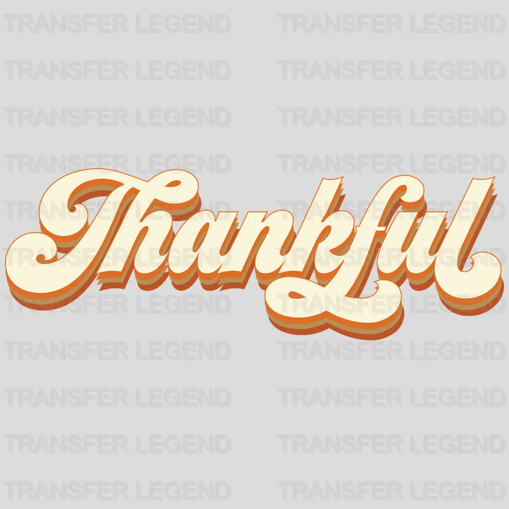 Thankful Retro Lettering Design - DTF heat transfer - transferlegend