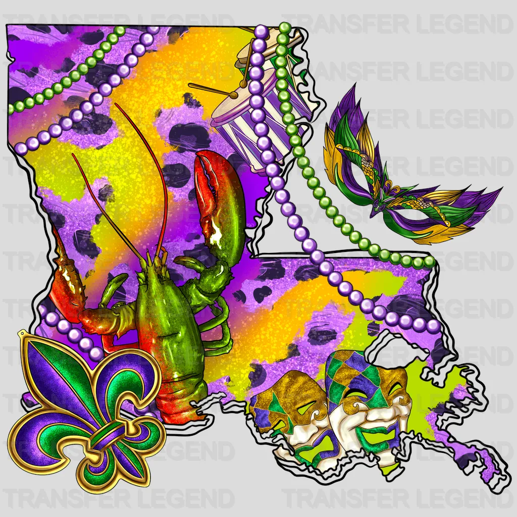 Mardi Gras Design- Mardi Gras DTF heat transfer - transferlegend