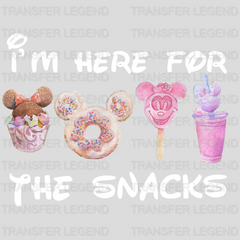 I'm Just Here For The Snacks Watercolor Disney Design - DTF heat transfer - transferlegend