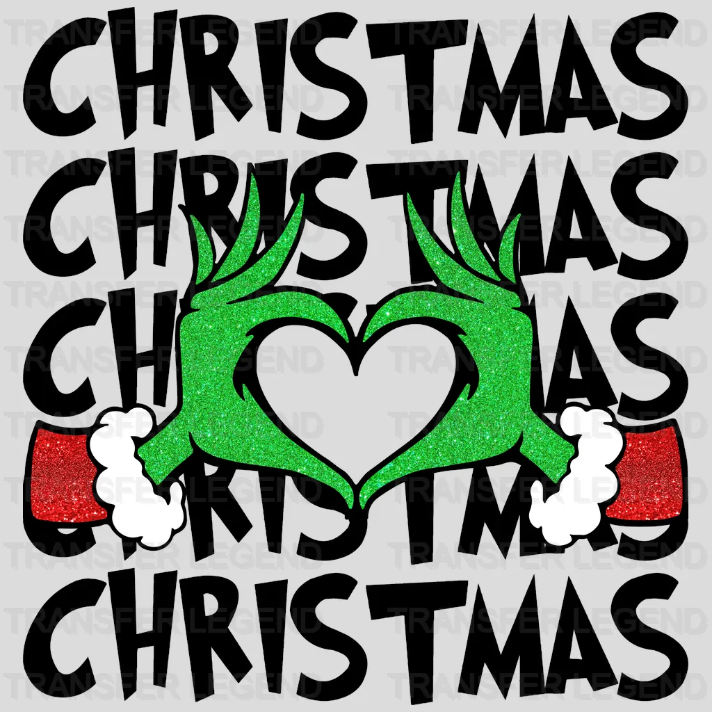 LOVE XMAS GRINCH , Christmas Design, Dtf Heat Transfer - transferlegend