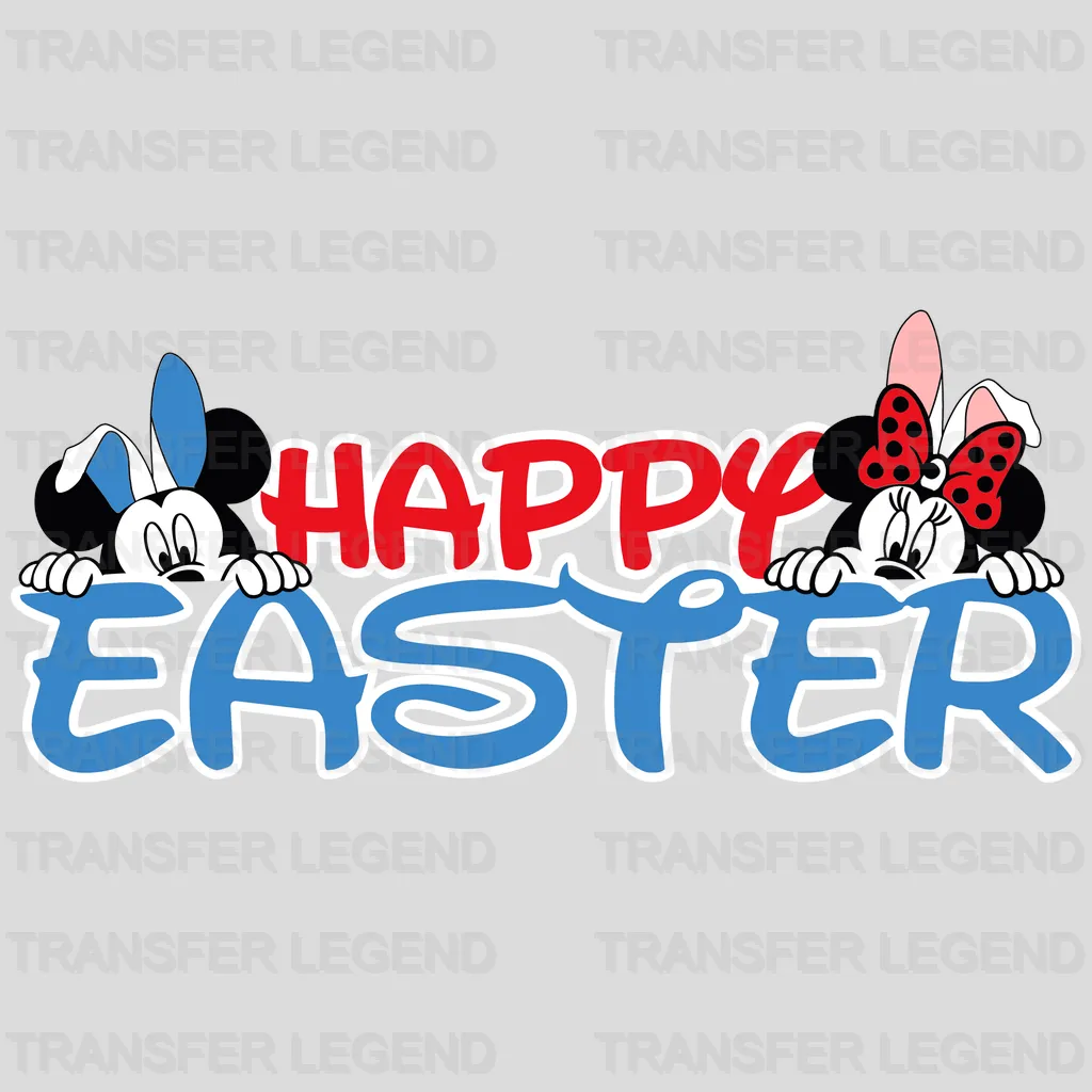 Happy Easter Disney Mickey and Minnie Design - DTF heat transfer - transferlegend