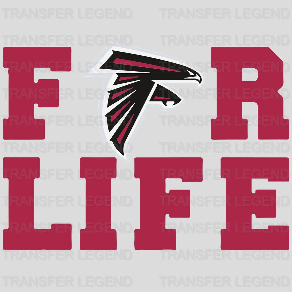 Atlanta Falcons For Life Wordmark NFL Design - DTF Heat Transfer