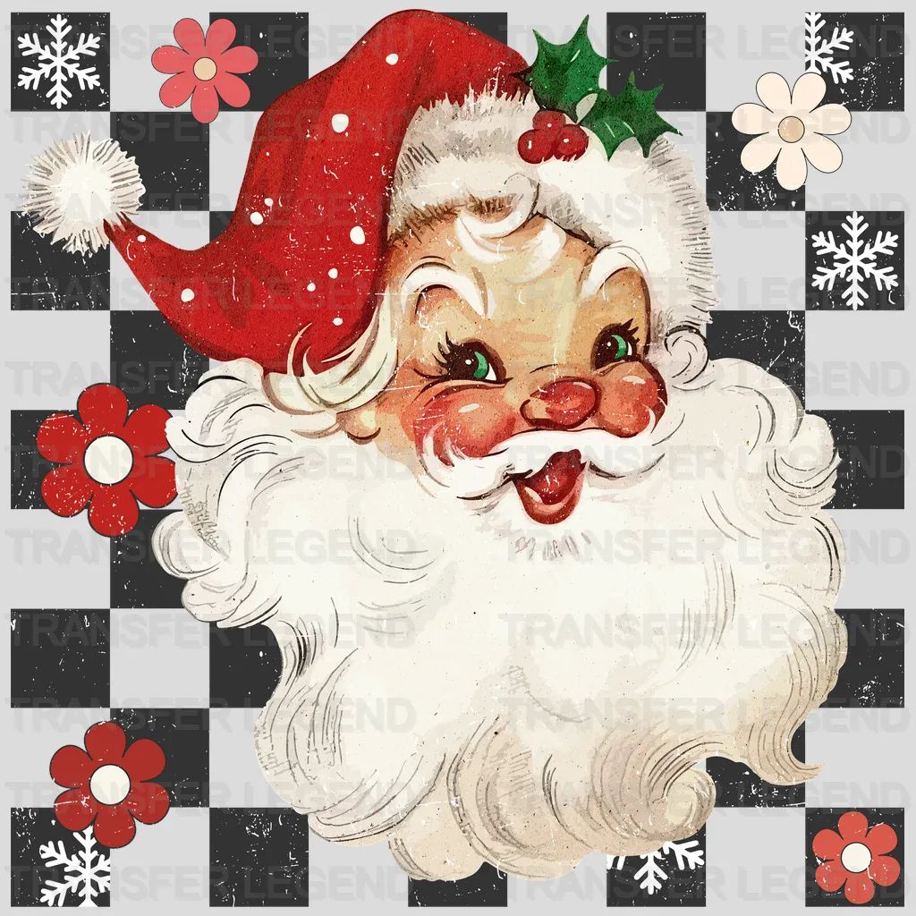 CHECKERED SANTA Christmas Design - DTF heat transfer - transferlegend