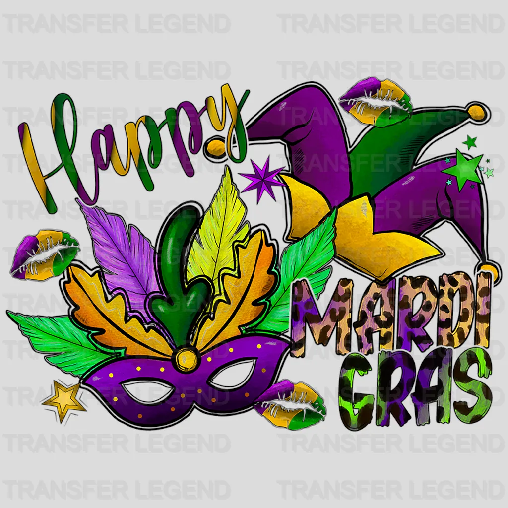 Happy Mardi Gras Design- DTF heat transfer - transferlegend