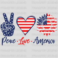 Peace Love America DTF Transfer - transferlegend