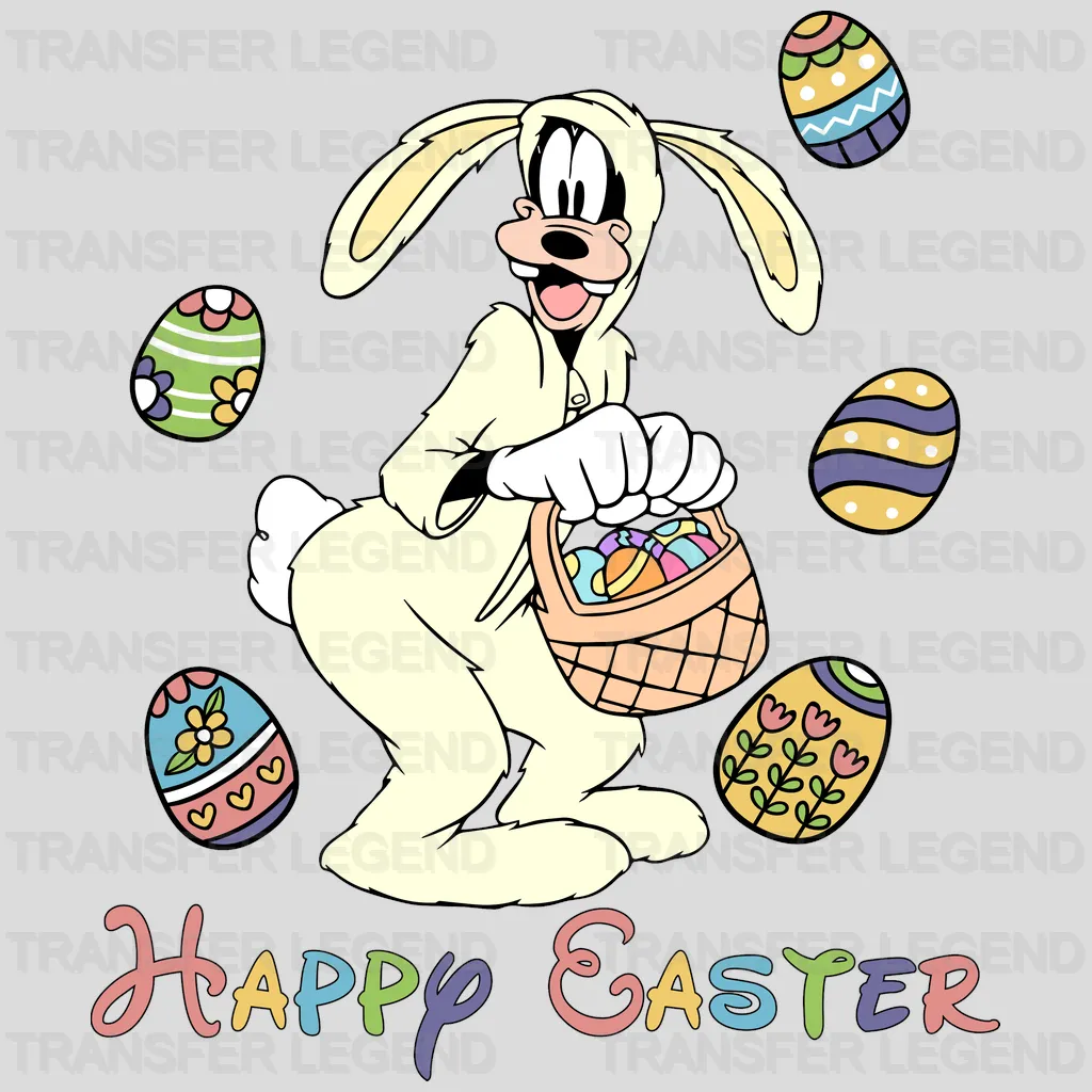 Happy Easter Goofy with Bunny Costume Design - DTF heat transfer - transferlegend