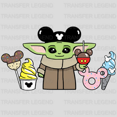 Mickey Ears Baby Yoda Snacks Design - DTF heat transfer - transferlegend