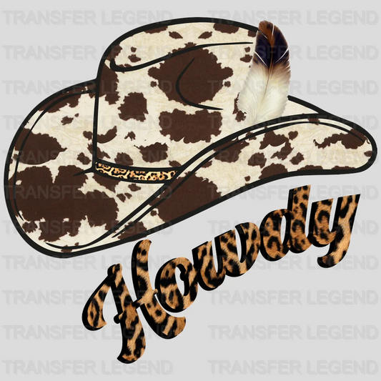 Howdy Cowboy Hat DTF Transfer - transferlegend