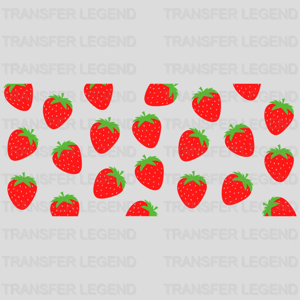 Strawberries UV DTF Transfer Cup Wrap UV DTF Sticker - transferlegend