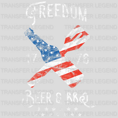 Freedom Beer and BBQ 1776 America Design - DTF heat transfer - transferlegend