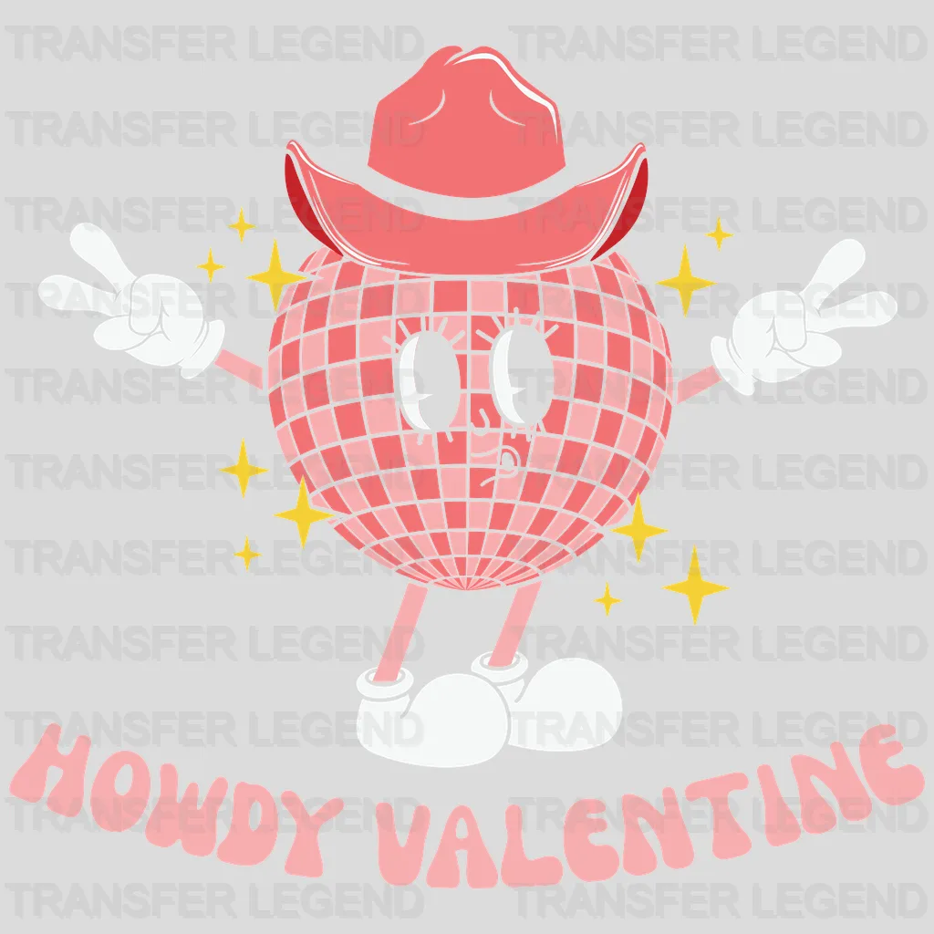 DISCO BALL HOWDY VALENTINE - DTF heat transfer - transferlegend