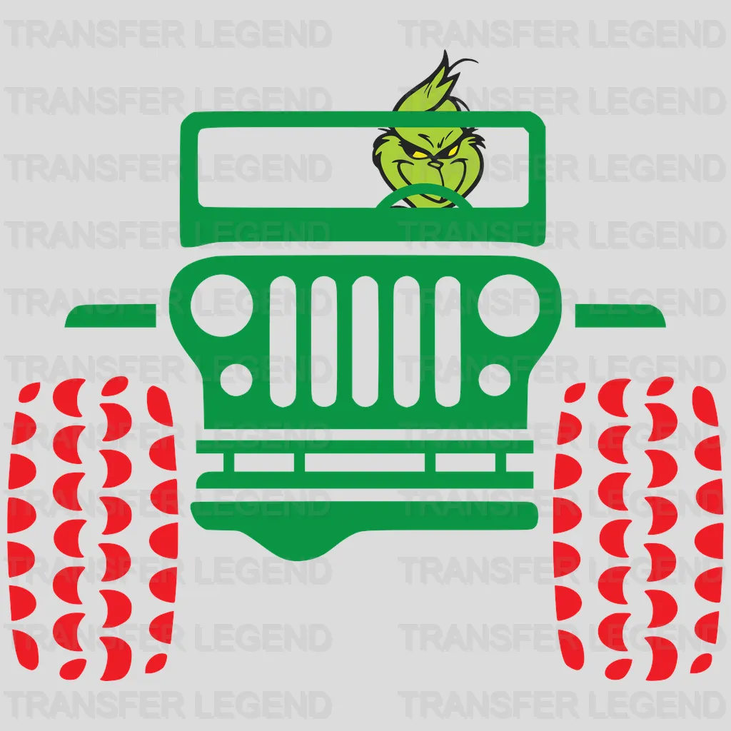 Christmas Grinch Truck Jeep Design - DTF heat transfer - transferlegend