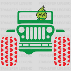 Christmas Grinch Truck Jeep Design - DTF heat transfer - transferlegend