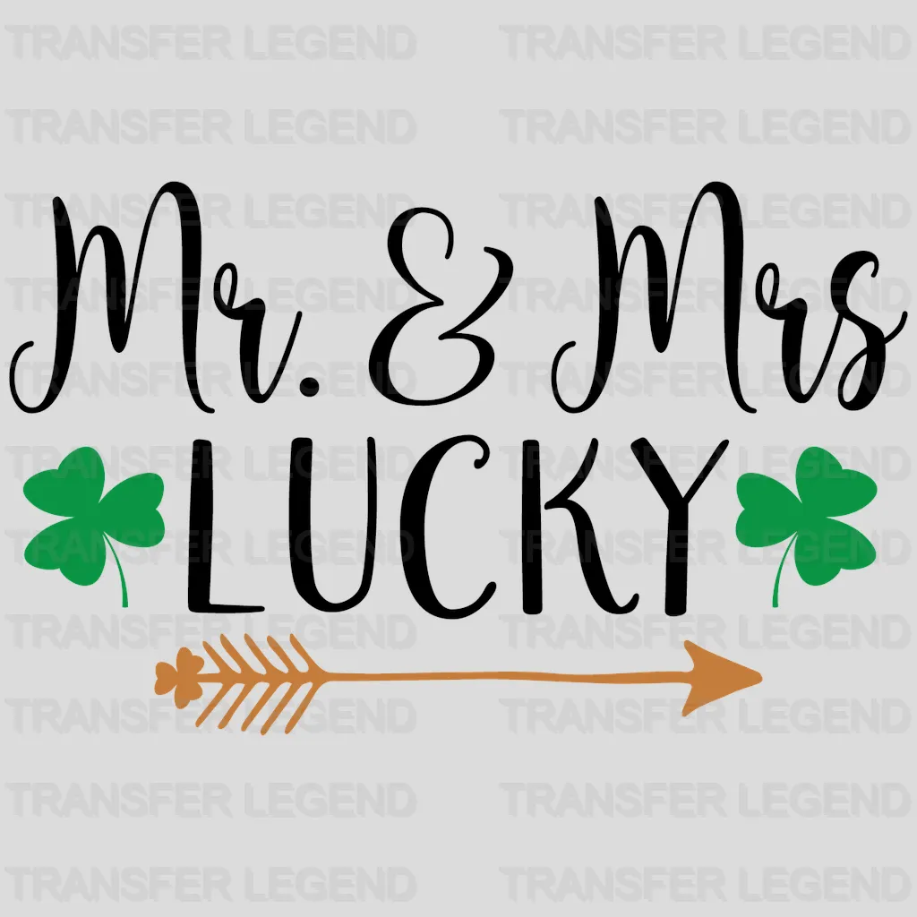 Mr. Mrs. Lucky St. Patrick's Day Design - DTF heat transfer - transferlegend