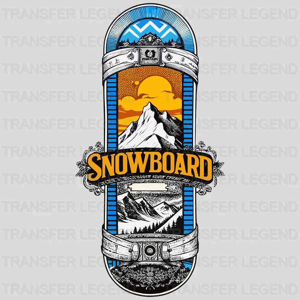 Let's Go Snowboarding Winter Design - DTF Heat Transfers - transferlegend