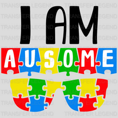 I am Ausome Sunglasses Autism Awareness Design - DTF heat transfer - transferlegend