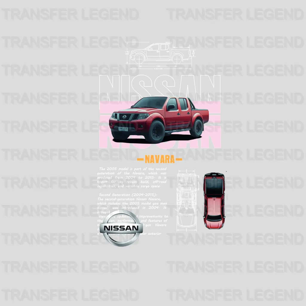 Nissan Navara Pick UP Cars Design - DTF Heat Transfer - transferlegend