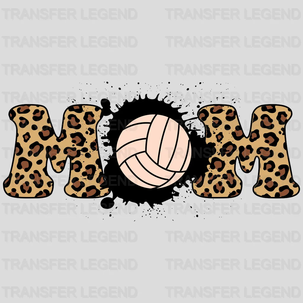 Volleyball Mom Mom Leopard DTF Transfer - transferlegend