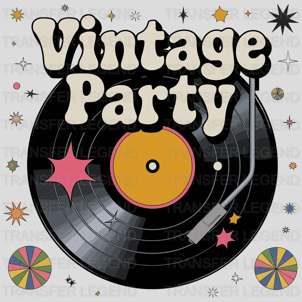 Vintage Music Party Design - DTF Heat Transfer - transferlegend