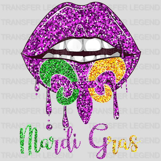 Lips Mardi Gras Design- Mardi Gras DTF heat transfer - transferlegend