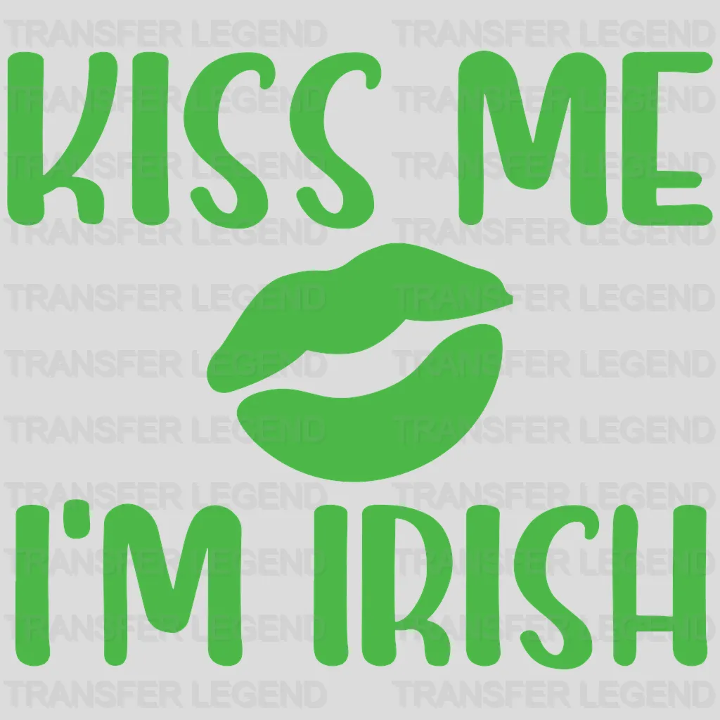 Kiss Me I'm Irish St. Patrick's Day Design - DTF heat transfer - transferlegend