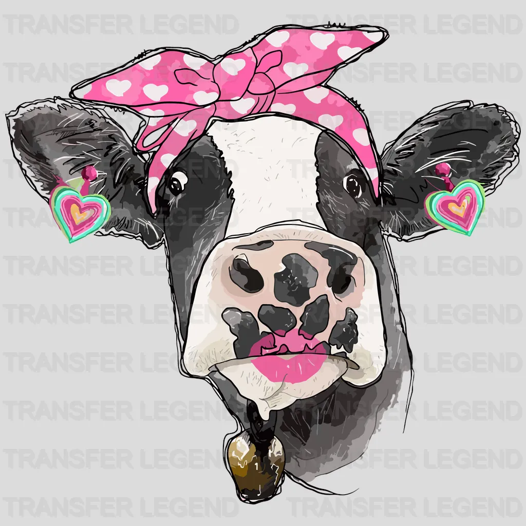 Valentine Cow Valentine's Day Design - DTF heat transfer - transferlegend