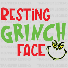 Resting Grinch Face Design, Christmas Design - DTF heat transfer - transferlegend