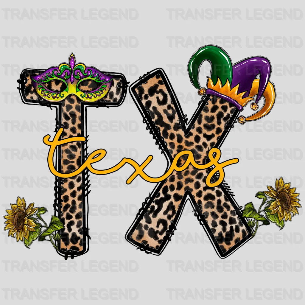 TX Mardi Gras Design- Mardi Gras DTF heat transfer - transferlegend